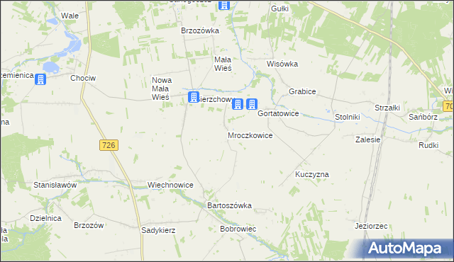 mapa Mroczkowice gmina Cielądz, Mroczkowice gmina Cielądz na mapie Targeo