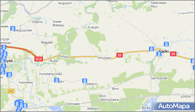 mapa Mrozowo, Mrozowo na mapie Targeo