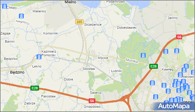 mapa Mścice, Mścice na mapie Targeo