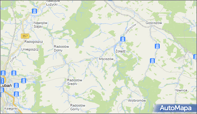 mapa Mściszów, Mściszów na mapie Targeo