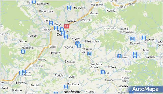 mapa Mszana Górna, Mszana Górna na mapie Targeo