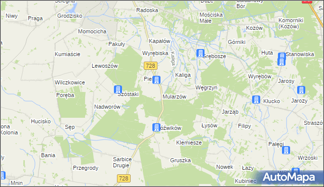 mapa Mularzów, Mularzów na mapie Targeo