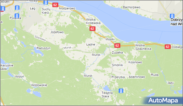 mapa Mursk gmina Włocławek, Mursk gmina Włocławek na mapie Targeo