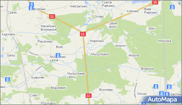 mapa Murzynówko, Murzynówko na mapie Targeo