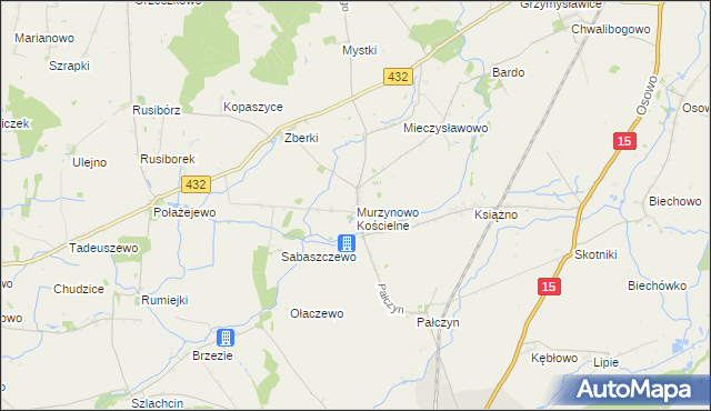 mapa Murzynowo Kościelne, Murzynowo Kościelne na mapie Targeo