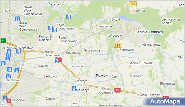 mapa Myśliszewice, Myśliszewice na mapie Targeo