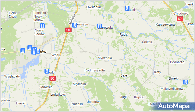 mapa Myszadła, Myszadła na mapie Targeo