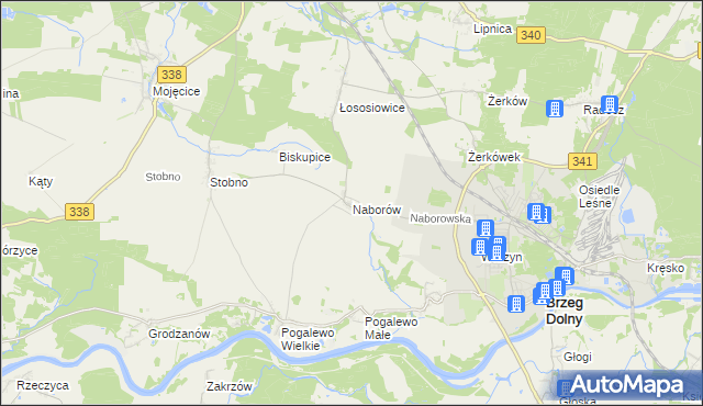 mapa Naborów, Naborów na mapie Targeo
