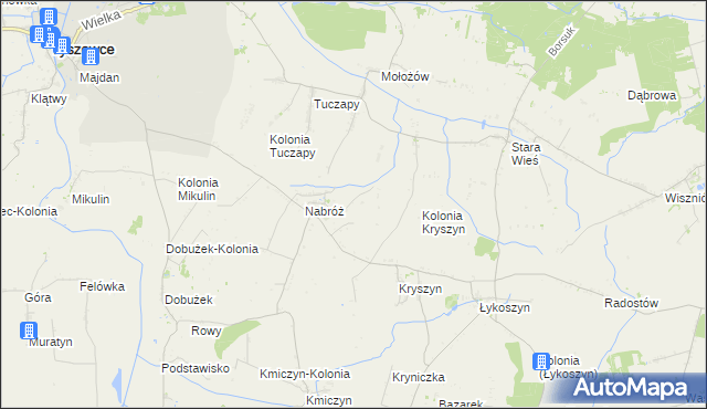 mapa Nabróż-Kolonia, Nabróż-Kolonia na mapie Targeo