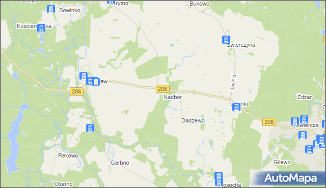 mapa Nadbór, Nadbór na mapie Targeo