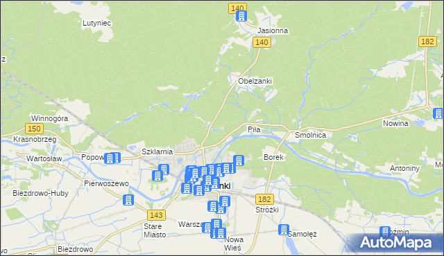 mapa Nadolnik gmina Wronki, Nadolnik gmina Wronki na mapie Targeo