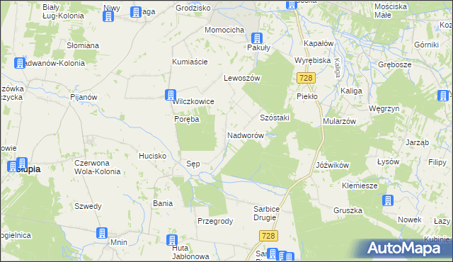 mapa Nadworów, Nadworów na mapie Targeo