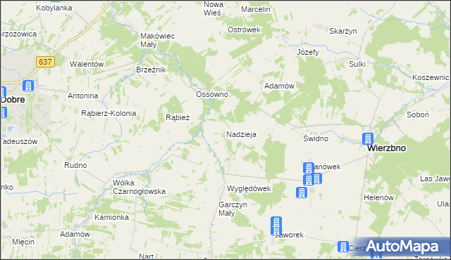 mapa Nadzieja gmina Wierzbno, Nadzieja gmina Wierzbno na mapie Targeo