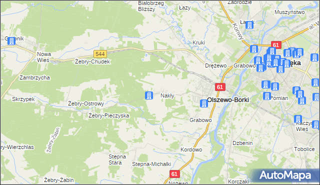 mapa Nakły, Nakły na mapie Targeo