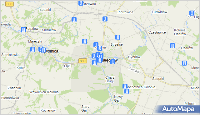 mapa Nałęczów powiat puławski, Nałęczów powiat puławski na mapie Targeo