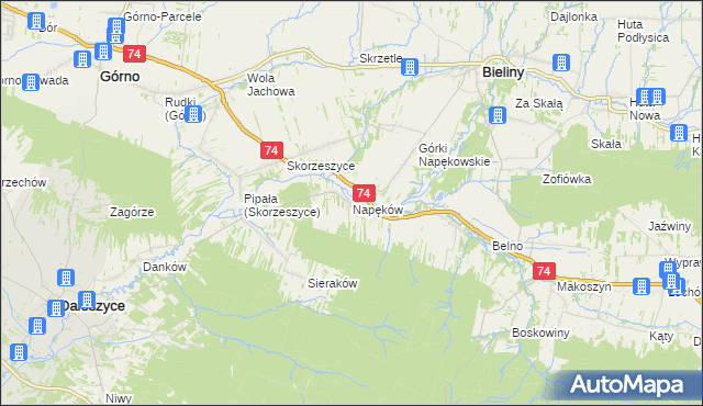 mapa Napęków, Napęków na mapie Targeo