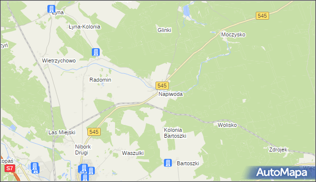 mapa Napiwoda, Napiwoda na mapie Targeo