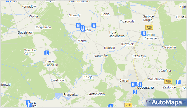 mapa Naramów, Naramów na mapie Targeo