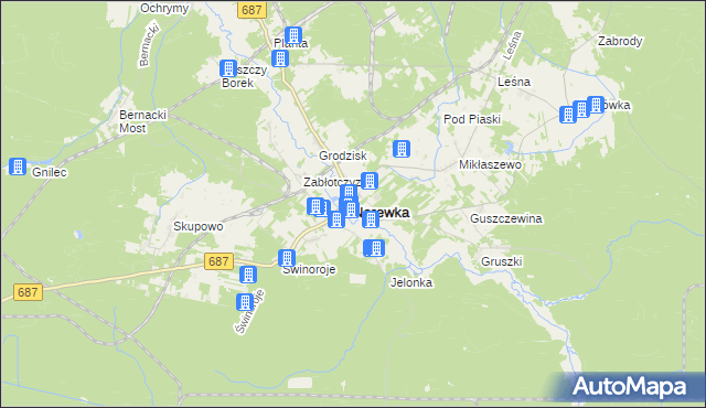 mapa Narewka, Narewka na mapie Targeo