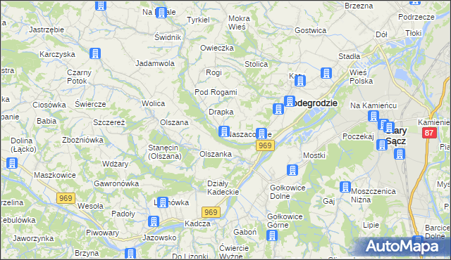 mapa Naszacowice, Naszacowice na mapie Targeo