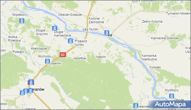 mapa Natolin gmina Ceranów, Natolin gmina Ceranów na mapie Targeo