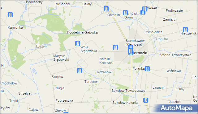 mapa Natolin Kiernoski, Natolin Kiernoski na mapie Targeo