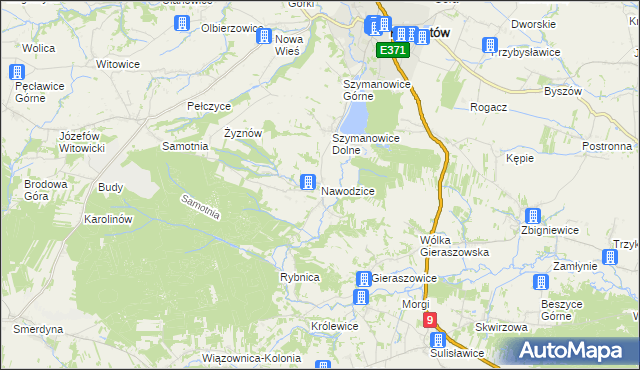 mapa Nawodzice, Nawodzice na mapie Targeo