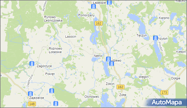 mapa Nętno, Nętno na mapie Targeo