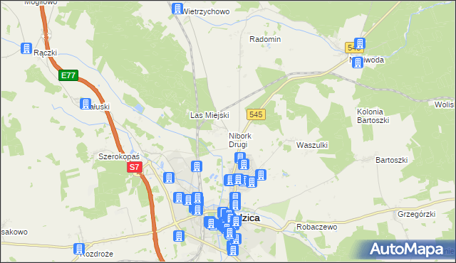 mapa Nibork Drugi, Nibork Drugi na mapie Targeo