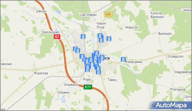 mapa Nidzica, Nidzica na mapie Targeo