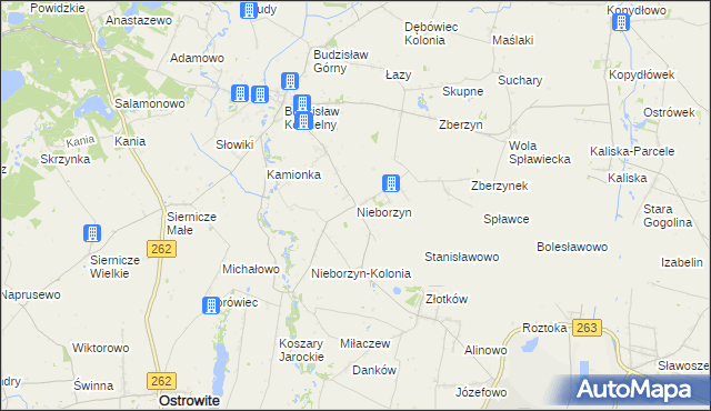 mapa Nieborzyn gmina Kleczew, Nieborzyn gmina Kleczew na mapie Targeo