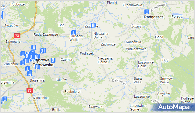 mapa Nieczajna Górna, Nieczajna Górna na mapie Targeo