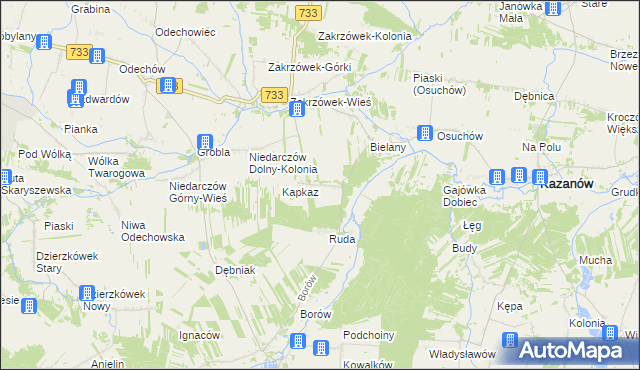 mapa Niedarczów Dolny-Wieś, Niedarczów Dolny-Wieś na mapie Targeo