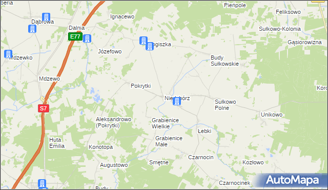 mapa Niedzbórz, Niedzbórz na mapie Targeo