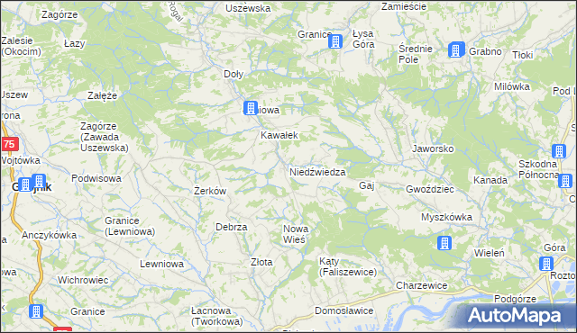 mapa Niedźwiedza, Niedźwiedza na mapie Targeo