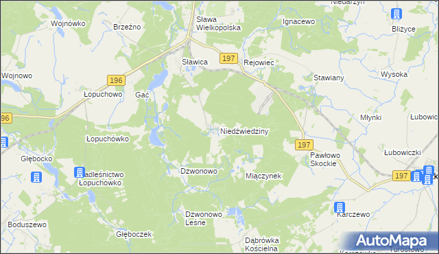 mapa Niedźwiedziny, Niedźwiedziny na mapie Targeo