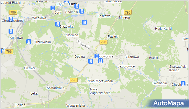 mapa Niegowonice, Niegowonice na mapie Targeo