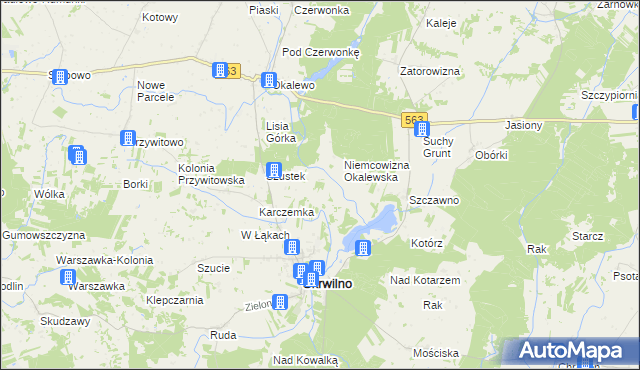 mapa Niemcowizna Szustkowska, Niemcowizna Szustkowska na mapie Targeo