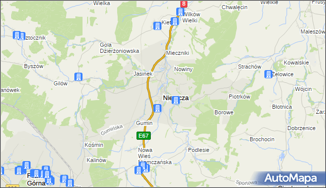 mapa Niemcza, Niemcza na mapie Targeo