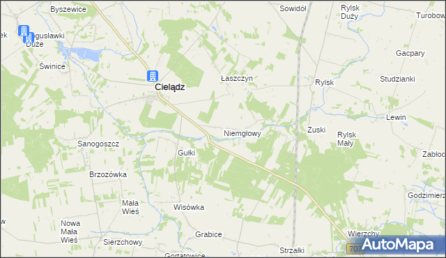 mapa Niemgłowy, Niemgłowy na mapie Targeo