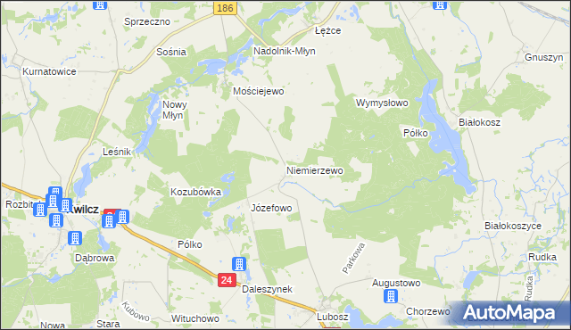 mapa Niemierzewo, Niemierzewo na mapie Targeo