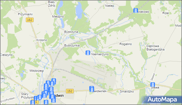 mapa Niemierzyno gmina Świdwin, Niemierzyno gmina Świdwin na mapie Targeo