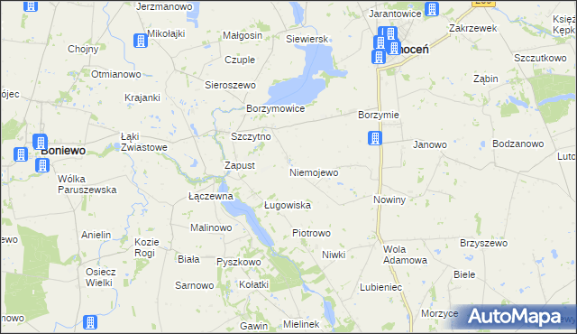 mapa Niemojewo gmina Choceń, Niemojewo gmina Choceń na mapie Targeo