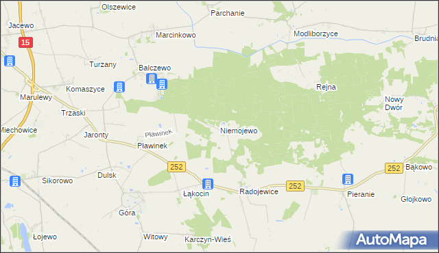 mapa Niemojewo gmina Dąbrowa Biskupia, Niemojewo gmina Dąbrowa Biskupia na mapie Targeo