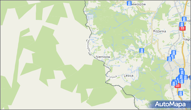 mapa Niemojów, Niemojów na mapie Targeo