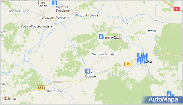 mapa Niemyje-Jarnąty, Niemyje-Jarnąty na mapie Targeo