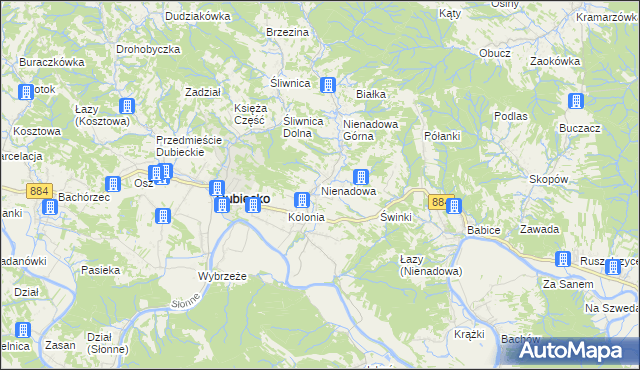 mapa Nienadowa, Nienadowa na mapie Targeo
