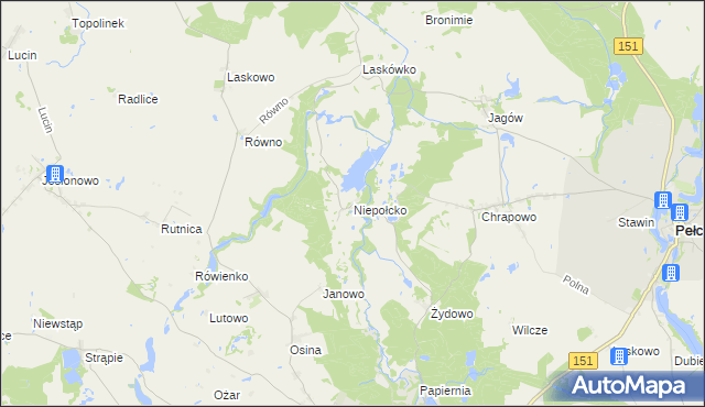 mapa Niepołcko, Niepołcko na mapie Targeo