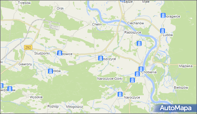 mapa Nieszczyce, Nieszczyce na mapie Targeo