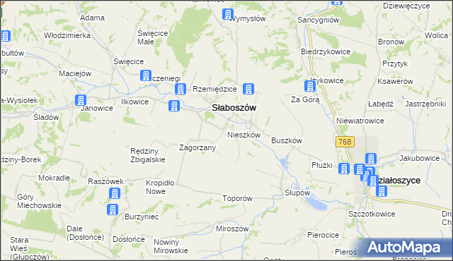 mapa Nieszków, Nieszków na mapie Targeo